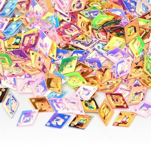 10 g transparente AB-Glitzer-Nagelpailletten funkelnde unregelmäßige Pailletten gemischte Größe Gesicht Nail Art Flakes Aufkleber Dekoration-Rhombus 10 g