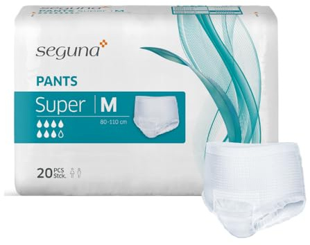 SEGUNA Pants Super, Inkontinenz Pants, Windelhosen für Erwachsene, Frauen, Männer, Inkontinenzhosen bei Blasenschwäche (M (Beutel 20 Stück))