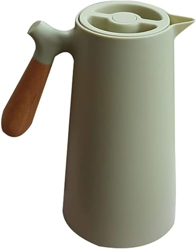 Moka -Topf -Induktion, gravierter Kaffeekanne Herd Kaffeemaschine, Thermalkaffee Karaffe -Spender Wasser Wärmeflasche isoliertes Wasser warm hält Kessel Carafe Kaffee Teekanne 1l Grün grün ( Color : G