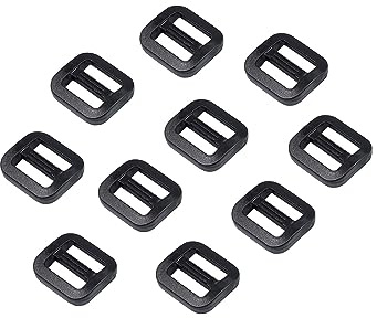 BAIWOAK Tri Glide Slider Strong Plastic Tri Glide Slides Verstellbare Schiebeschnalle Gurt Slider Adjusters für Rucksack Gürtel Strap Schwarz