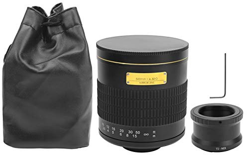 Objectif Miroir Téléobjectif 500 Mm à Mise au Point Manuelle pour Appareil PhotoNEXMount (Noir)