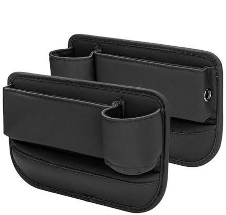RiRaku Autositz Lückenfüller, für Audi Q2 Q3 Q4 Q5 Q7 Q8 SQ2 SQ5 S Leder Sitz Organizer Vordersitz Aufbewahrungsbox Innen Zubehör,Black-LR
