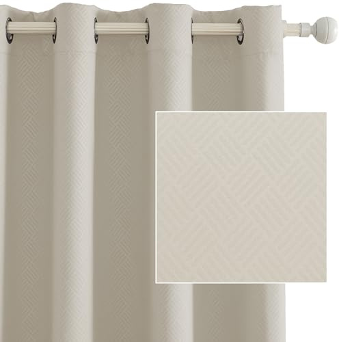 Ystyle Lot De 2 Rideau Occultant, 140x260 CM, Rideau Thermique Isolant Anti Froid et Chaleur À Oeillets, Isolation Lumiere Anti UV Decoration pour Maison Chambre Salon Intérieurs, Beige