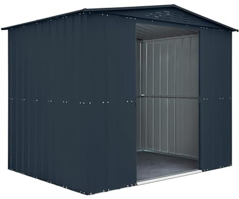 Gruppo Maruccia - Casetta Porta Attrezzi da Giardino - Armadio in Lamiera Brevettata - Box Ripostiglio Giardino, Legnaia - Porta Scorrevole - Ingombro 245x185 cm