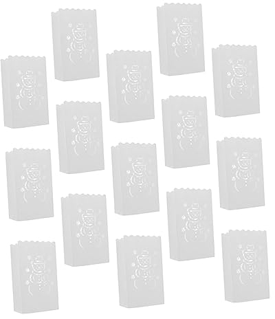 PRETYZOOM 30stücke Papierkerzenbeutel Mit Weihnachts-Schneeflocken-Muster Feuerfester Beutel Für Led-teelichter Und Kerzen Für Weihnachten Partys Abendessen Und Andere Feste