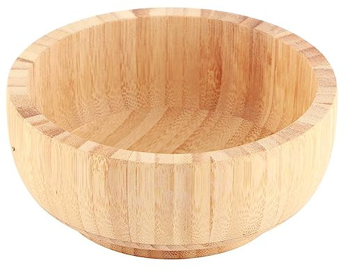 SyangKaitian Saladier en Bois, Bol de Service Rond en Bois Grand Saladier en Bois Bol à Salade en Bambou Bol de Service Rond Vaisselle en Bois Naturel pour collations aux Fruits apéritifs