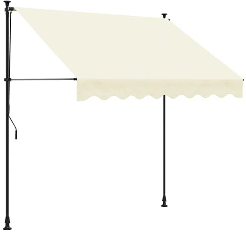 vidaXL Markise Einziehbar Creme 250x150 cm Stoff und Stahl