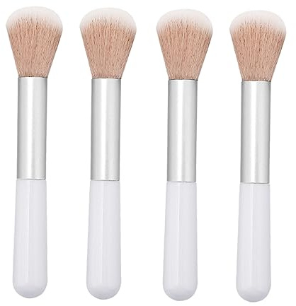 MERRYHAPY Pennelli Cosmetici Da Donna Set 4 Pezzi, Pennello Per Fard in Polvere, Pennello Multifunzione Per Trucco Viso, Fibre Sintetiche, Dimensioni Compatte Per Viaggio e Uso Quotidiano