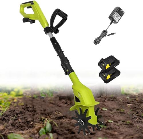 ELIKBH Motobineuse sans Fil 250rpm Vitesse de Rotation Motobineuse sans Fil avec Batterie équipement et Fournitures agricoles pour Pelouse Yard