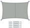 VOUNOT® Voile d'ombrage Rectangulaire Imperméable Auvent Protection en Polyester avec Kit de Montage Toile Ombrage Protection UV 95% Résistant pour Jardin Terrasse et Balcon 3x4m Gris
