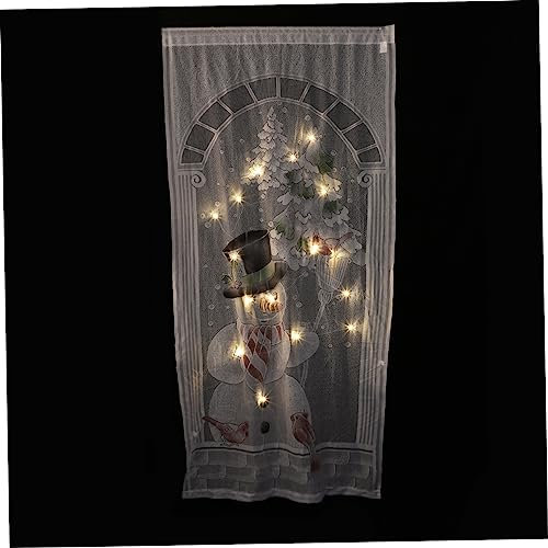 OKUMEYR Lichtervorhang Für Fenster Weihnachten Weihnachtsvorhang Mit Led Leuchtende Heimdekoration Für Weihnachtsbaum Vorhang Mit Led Kreative Weihnachtsdeko Anhänger Für Haus Und Garten