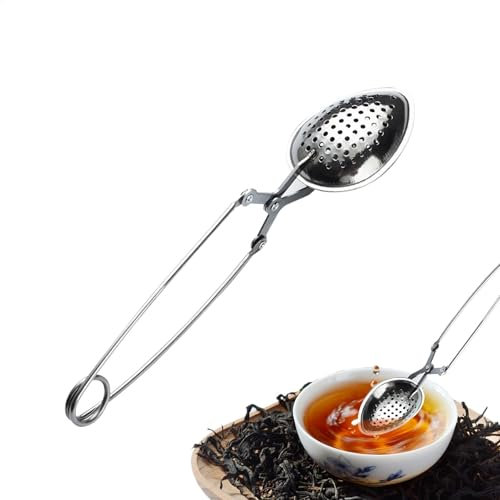 Pack of 4 Tea Tongs Tea Infuser Tea Strainer Tea Filter Tea Infuser Strainer for Loose Tea Infuser Ergonomic Handle Mesh Tea Infuser Stainless Steel Tea Strainer Reusable Tea Infuser