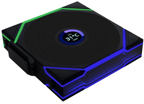 Lian Li UNI FAN TL Wireless LCD L?fter, ARGB, PWM - Reverse Blade, 120mm, schwarz