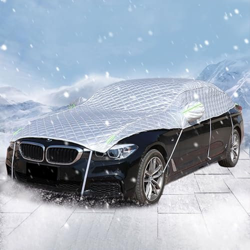 Auto Abdeckung Winter für 𝖮𝗉𝖾𝗅 Meriva B MPV 2010-2024 Hagelschutz Auto Wasserdicht Halbgarage UV Beständige Halbe Auto Abdeckplane Staubdicht Schneefest Outdoor Indoor