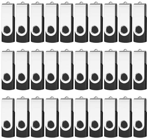 AreTop 50 Pack 2GB Bulk Flash Drives, USB 2.0 2GB Flash Drives Pack Swivel Thumb Drives Bulk USB Drives, Black