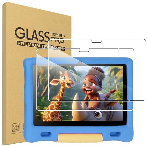 carinacoco 2 Pack Screen Protector for ZIBATIS ZAS102600/ZAS1016 Kids Tablet 10.1 inch, 9H Toughness Premium Shatterproof Scratch-Resistant Anti-Fingerprint No-Bubble HD Clear Tempered Glass