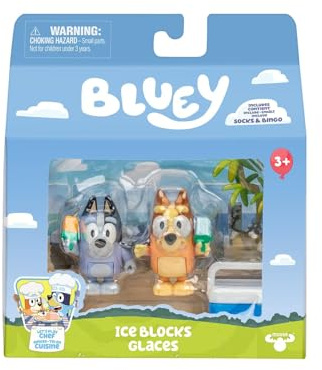 Rocco Giocattoli | Action Figures Pack da 2 personaggi - Bluey Let's Play Chef con Bingo & Socks