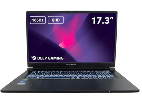 DeepGaming Nubian Pro 17 - Laptop Gaming 17.3 QHD 165Hz (Intel Core 7-250H, 32GB RAM DDR5, RTX 5060 8GB, 1TB SSD, Windows 11 Pro) Negro - Teclado Español QWERTY