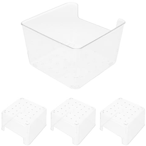 Yardwe 4 Stück Teiliges Hamster Sandbad aus Klarem Leichtem Kunststoff Quadratische Tragbare Sandschale zum Graben für Kleintiere Wie Mäuse Gerbils und Lemminge Einfach zu Reinigen für