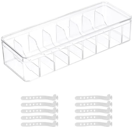 QUARKZMAN Kabelaufbewahrungsbox Mit Fächern Kabelorganisator Transparente Plastik Ordnungsbox Mit Deckeln Kabelmanagementbox Mit Entfernbarem Trennwänden & Kabelbinder