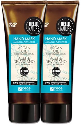 P-Beauty Naturkosmetik handmask med arganolja och E-vitamin – vegansk rik handvård för torra händer – intensiv fukt och regenerering – handkräm utan parabener och silikoner (2 x 75 ml)