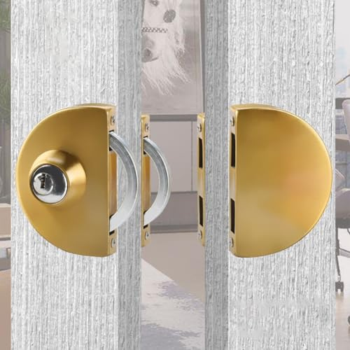 Verrou de porte en verre à double boulon en acier inoxydable pour portes coulissantes ou battantes sans cadre, épaisseur maximale de 60 mm, or rose/doré/noir mat