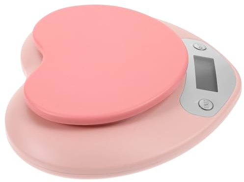 Milisten Balance Électronique Cuisine Portable Rose Forme Cœur 1g-5kg Précision Haute Écran LED pour Pâtisserie et Mesure Alimentaire Maison