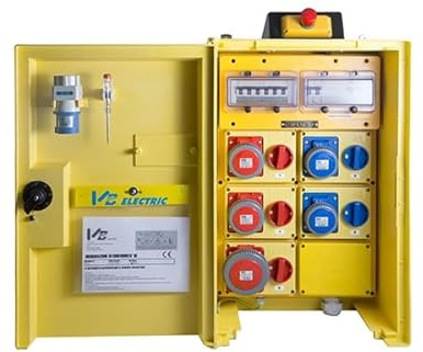 Quadro Primario da Cantiere Edile – Quadro Elettrico Portatile Professionale – Distribuzione Sicura Energia per Cantieri / 6 prese VB-P6F-T32001