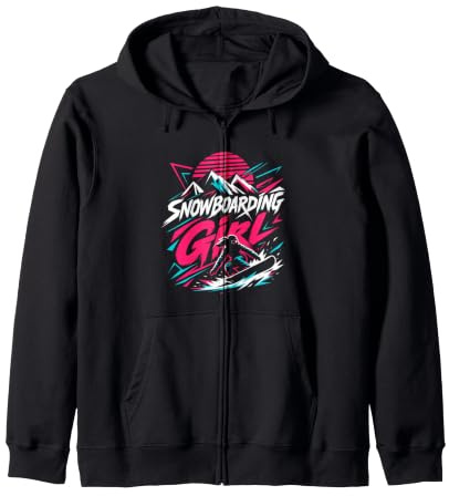 Snowboarder SNOWBOARDING GIRL Girls Children Snowboard Zip Hoodie