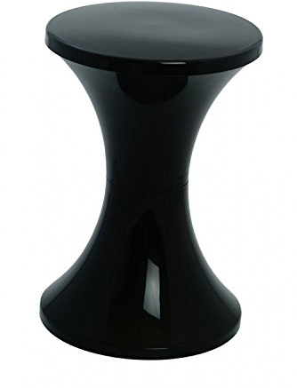 Designklassiker Hocker Tam Tam Pop mit Stauraum unter der Sitzfläche, Stapelbar, leicht, schwarz