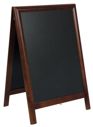 SECURIT - Lavagna Da Terra Deluxe - Colore Marrone Scuro - 55x85 cm | Resistente alle Intemperie - Legno con Lacca Protettiva - Per Interni ed Esterni