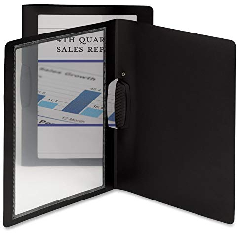 Smead Frame View Poly Report Cover, Letter Size, Black/Clear Front (Swing Clip Side Fastener, 5)