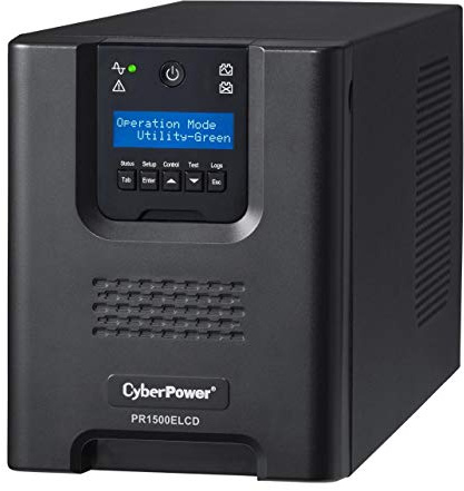 Cyberpower PR1500ELCD Line-Interactive Unterbrechungsfreie Stromversorgung (RJ-45, 17000mAh, 1350 Watt, USB), Schwarz, 1500va, 0R60020