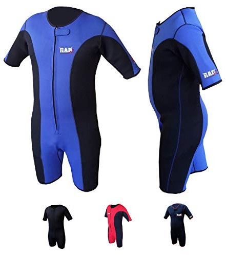 RAD Sweat Suit Neoprene Weight Loss Sauna Suit Workout Fitness Slimming Shorts Gym Training (Blue XL)