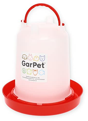 GarPet Hühnertränke Hühner Zubehör Kükentränke Geflügeltränke Wassertränke Hühner Hühnertränke Automatisch Tränke Wachteltränke Wasserspender Hängend 3 L