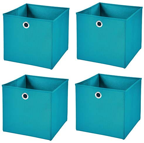 StickandShine 4er Set Faltbox Türkis 28 x 28 x 28 cm Aufbewahrungsbox faltbar