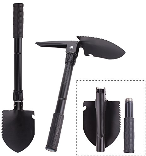 Diealles Military Pala Pieghevole, Pieghevole Militare Multifunzionale Badile Vanga Kit, Ideale per Campeggio, Trekking, Saccopelismo, Giardinaggio, Militari