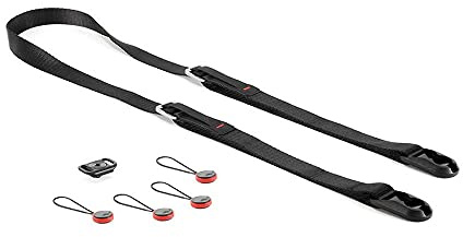 Peak Design Leash Black - Kameragurt (Nackengurt, Schultergurt, Slinggurt) für Einsteiger-DSLRs, spiegellose Systemkameras, Kompaktkameras etc.
