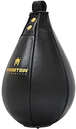 Meister SpeedKills Leather Speed Bag w/Lightweight Latex Bladder - Black - Large (10.5 x 7) (26.7 cm x 17.8 cm)