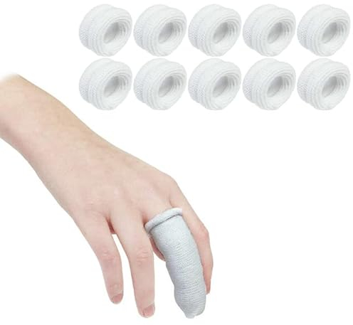 SagaSave Bandage de doigts pour les doigts, bandage tubulaire, premiers soins pour les petits bobs (10 pièces, blanc)