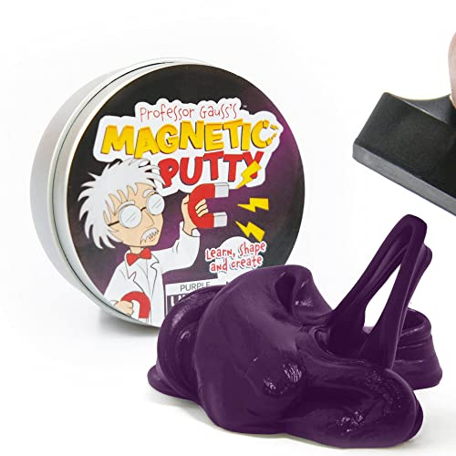 Professor Gauss™ Magnetputty Mit Skittle Magnet Für Kinder, Jungen, Mädchen, Wissenschaft, Lernen und Spaß - Purple Goo - Pack von 2