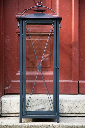 KUHEIGA Große Laterne, Stalllaterne anthrazit stabil, H:100cm, Windlicht, Metalllaterne