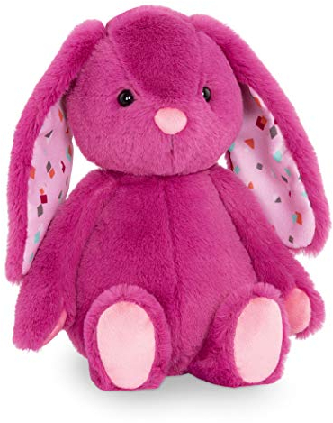 B. toys – Plush Bunny Stuffed Animal, 12-Inch Soft Baby Toy with Floppy Ears – Safe Washable Rabbit Cuddle Companion for Babies & Toddlers, Safe Materials for 0+ Months– Pink