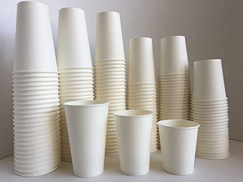 Nicoletti 100 pz Bicchiere di Carta Bianco per Bevande Calde 250ml 350ml 450 ml paper cups for hot and cold drinks Caffe Americano, The, Cioccolata calda (250 ml)