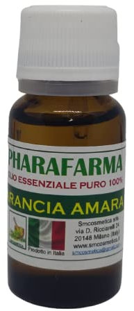 SMcosmetica Olio Essenziale Puro di Arancia Amara, 10 ml - Azione Tonica e Levigante per Cute e Muscoli - Favorisce la Calma e Riduce la Stanchezza, Digestione e Combatte Gonfiore e Aria in eccesso