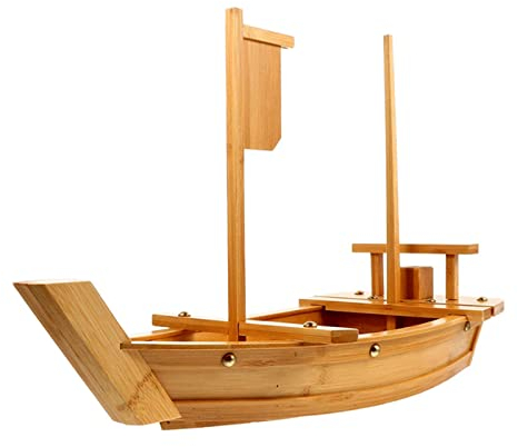 WINIAER 28 Inch Wooden Sushi Boat Serving Tray, Large Sushi Boat Plate for Sashimi Board Seafood Party, Great for Sushi Restaurant or Home (28inch/71cm)