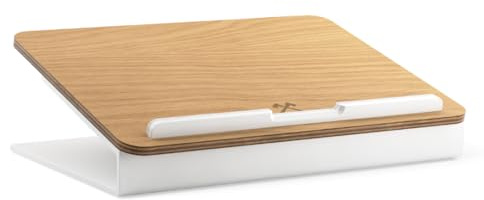 Woodcessories - Laptop Ständer Holz kompatibel für 10 - 16 MacBook Ständer, ergonomische Laptop Halterung aus Eichen Holz