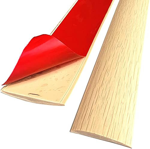 4M PVC Floor Transition Strip Laminate Floor Cover Strips Self Adhesive PVC Floor Door Divider Strip Flat Laminate Profile Flooring Edge Trim Joining Strip Door Bar(5cm,Beige Wood Grain)