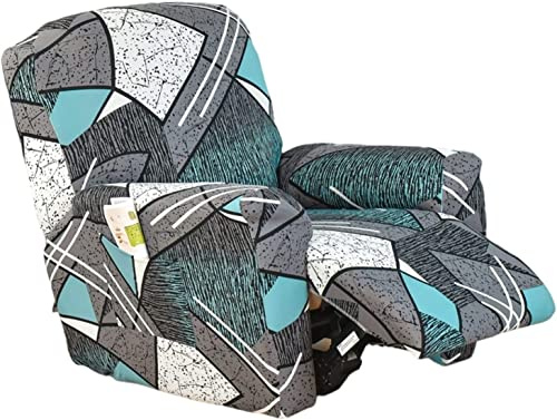 SDNAM Sesselschoner für Relaxsessel 4-Teilig Alleine Waschen mit Seitentasche,Sessel Bezug Separat Gereinigt Stretch Husse Relaxsessel Sesselbezug (Color : #40)