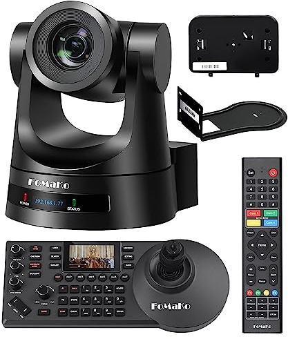 FoMaKo HDMI PTZ Camera Kits Bundle, 30x Optical Zoom, True to Life Colors, PoE, HDMI PTZ Camera for Church Services Worship Education vMix OBS Wirecast (FMK30SDI+KC608 Pro)